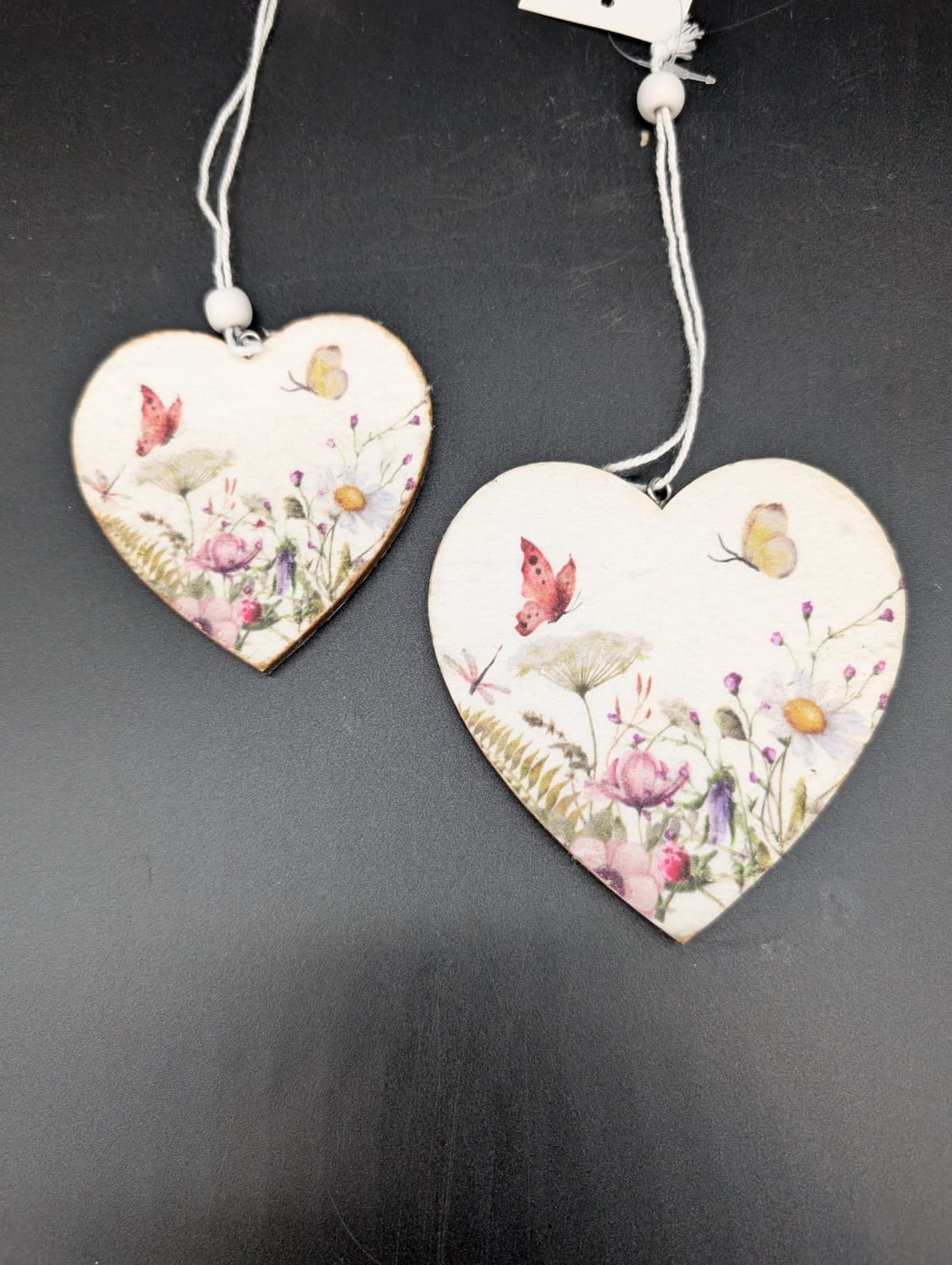 Herz mit Blumendruck Hänger und Stecker