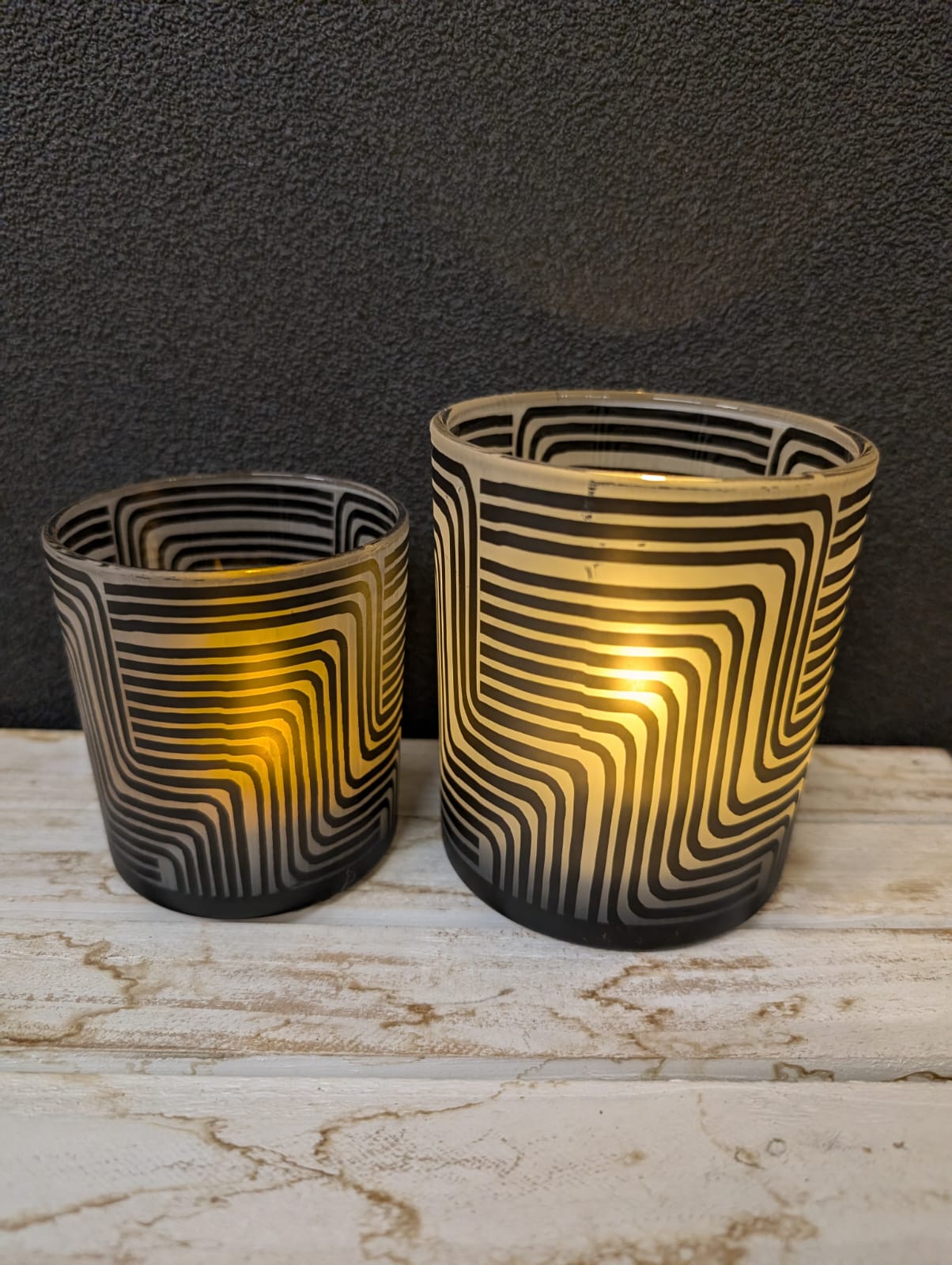 Teelichtglas matt schwarz