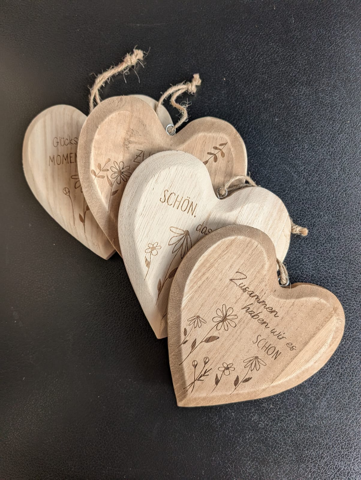 Holzherz mit Spruch