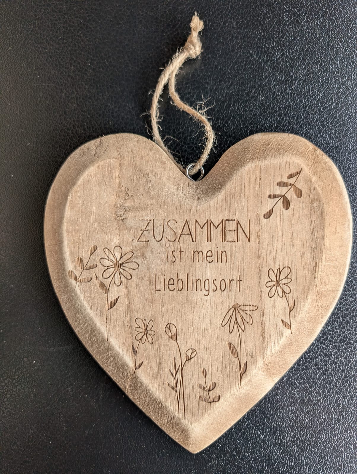Holzherz mit Spruch
