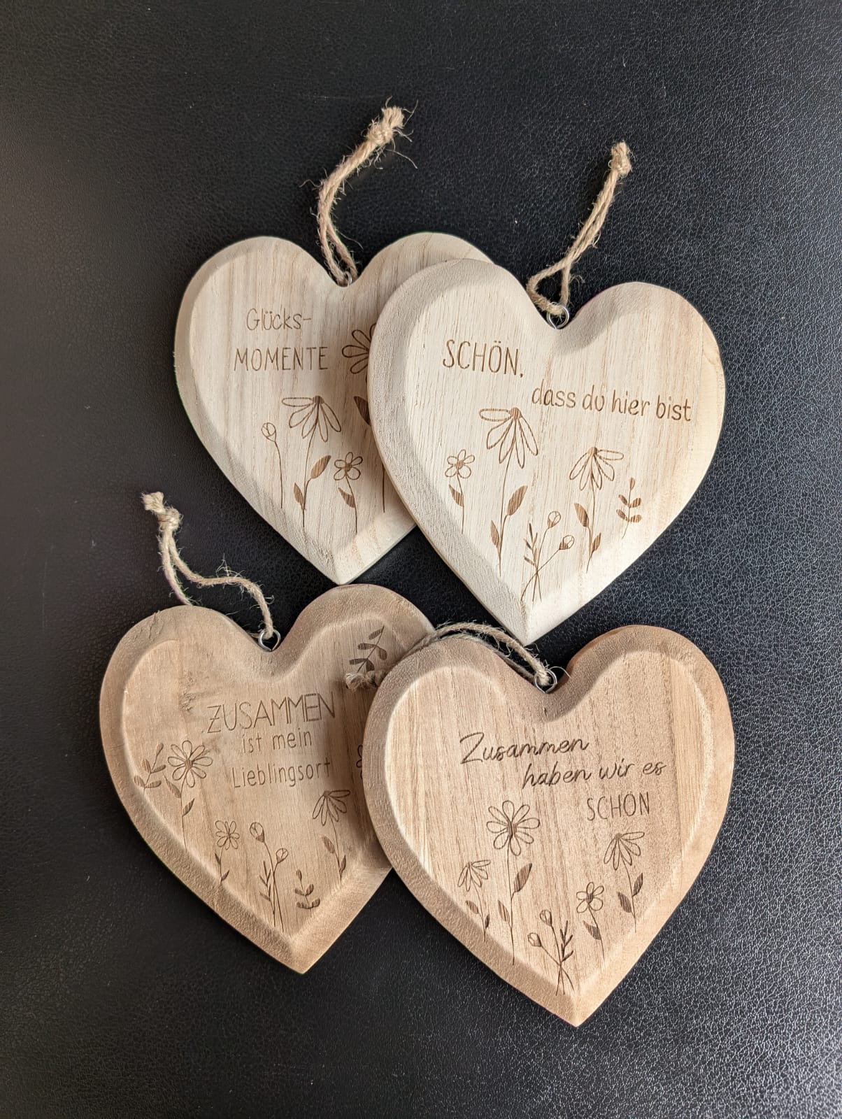 Holzherz mit Spruch