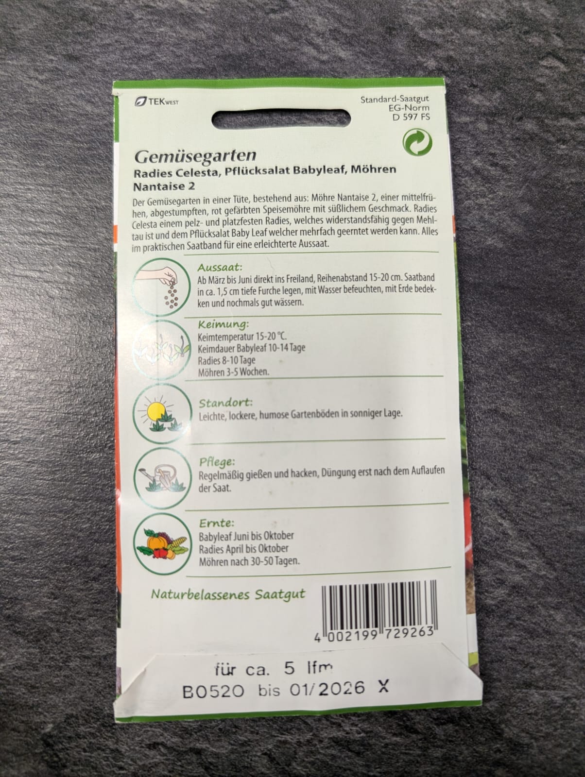 Gemüsegarten als Saatband