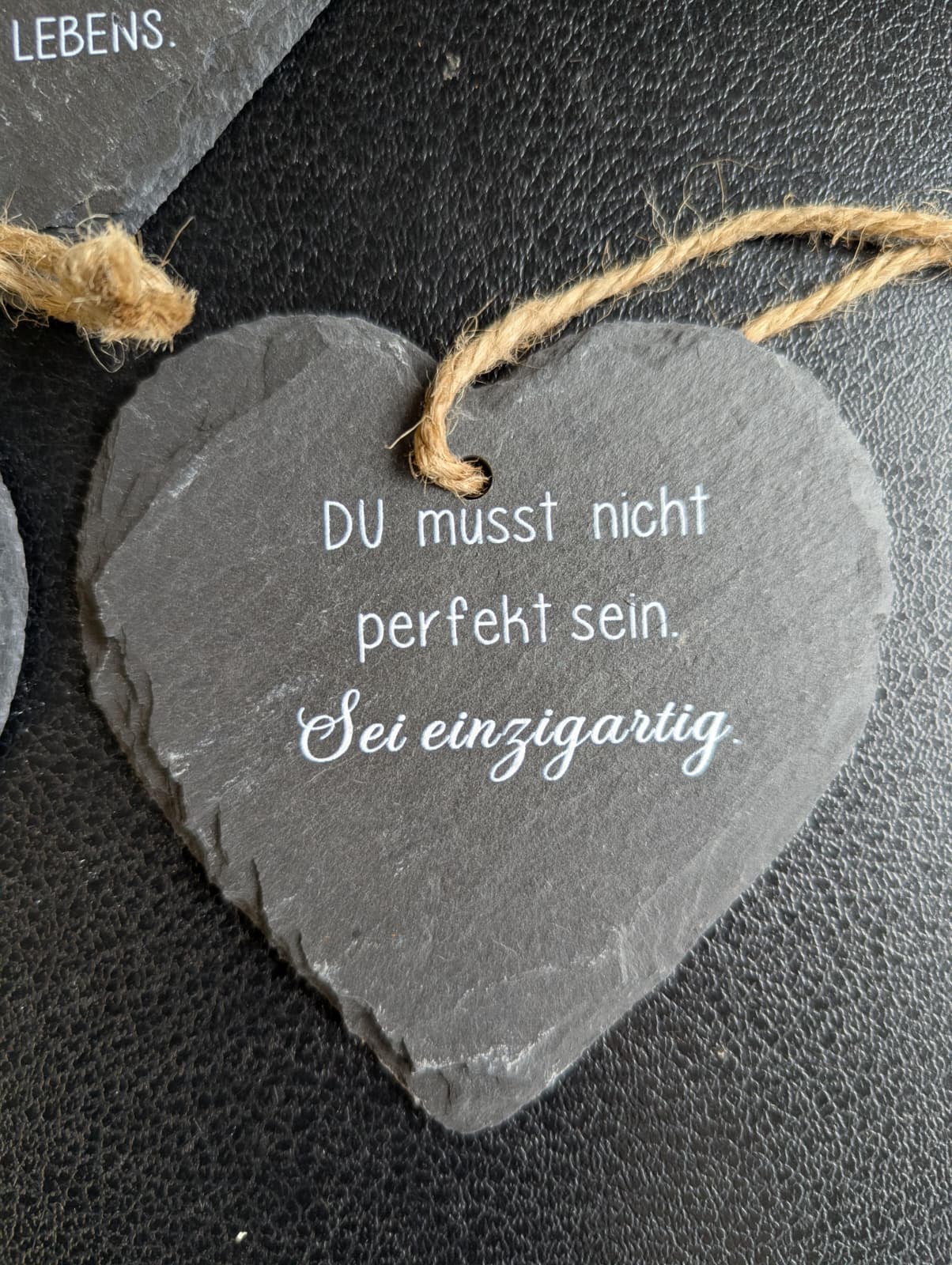 Schiefern Herz mit Spruch