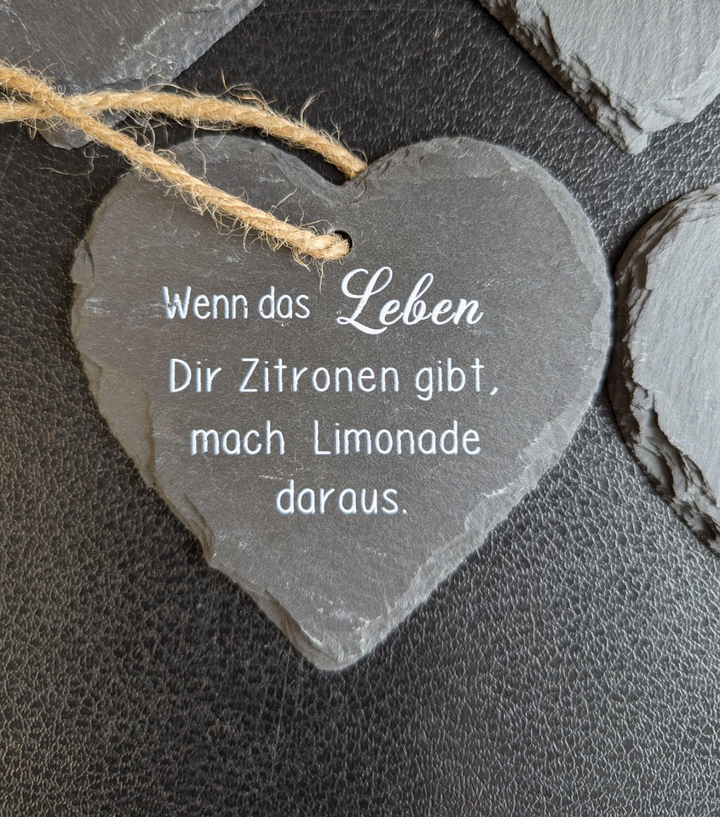 Schiefern Herz mit Spruch