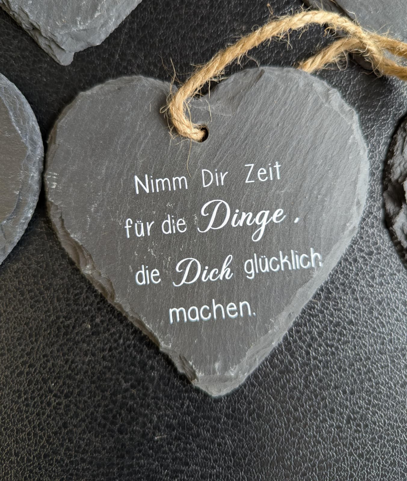 Schiefern Herz mit Spruch