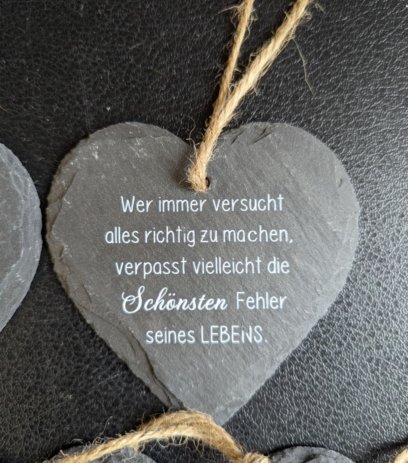 Schiefern Herz mit Spruch