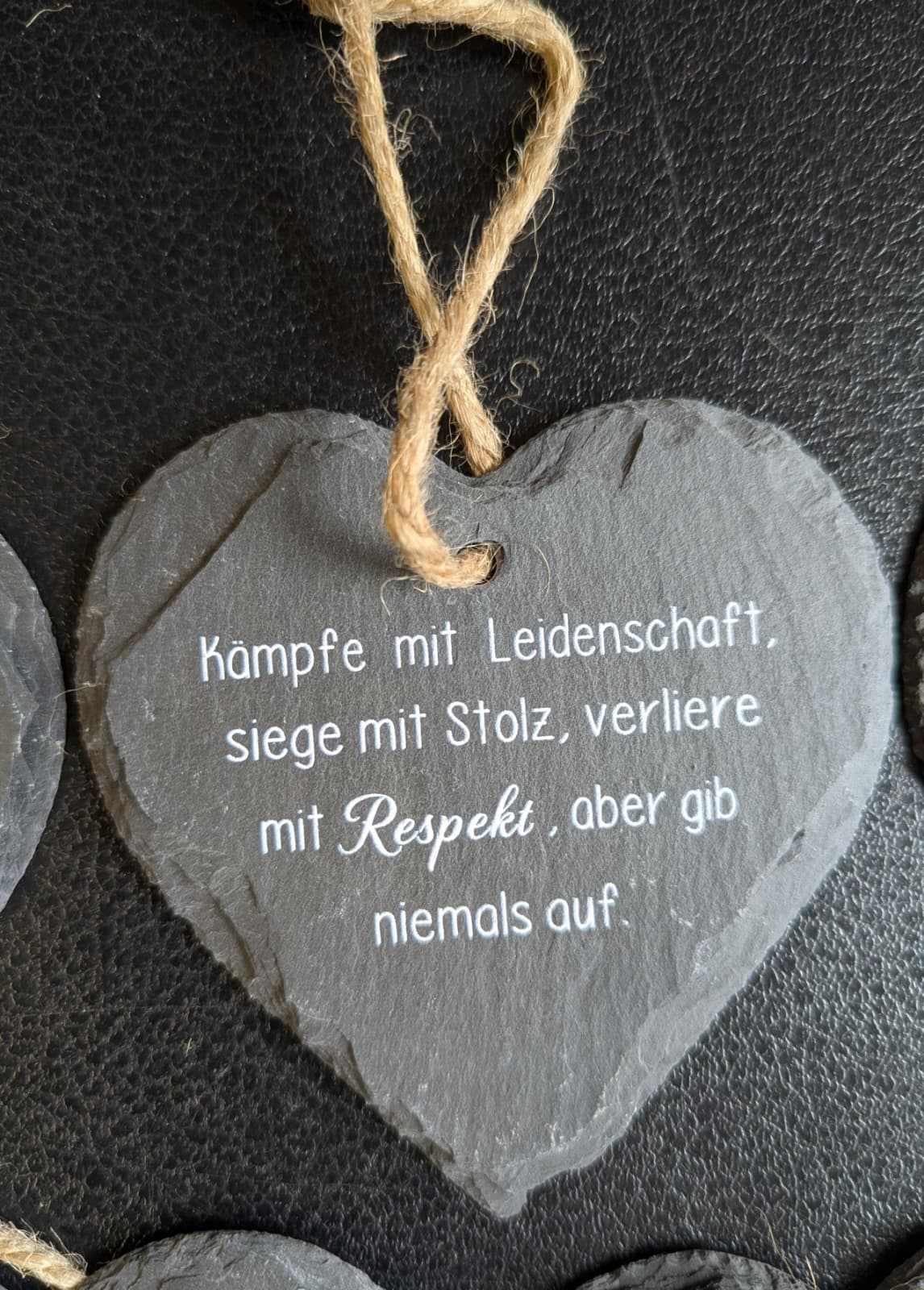 Schiefern Herz mit Spruch